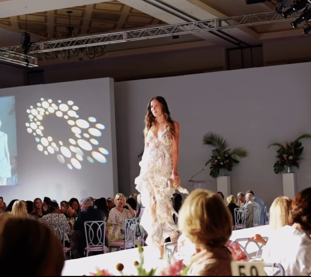 Models walking the runway during the fashion show produced by The Boca Raton resort.