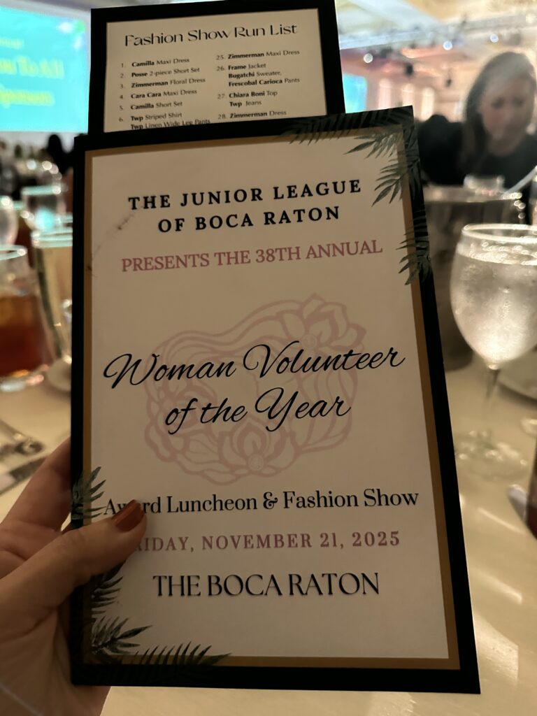 Custom event program for the Woman Volunteer of the Year Luncheon.”