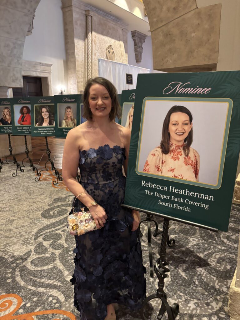 Nominee Becky Heatherman representing The Diaper Bank Covering South Florida at the Woman Volunteer of the Year Luncheon.