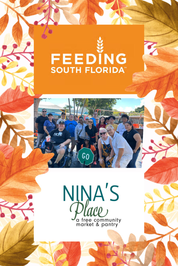 Volunteers distributing Thanksgiving meals at Nina’s Place with the Vanessa Gallegos Florida Project.